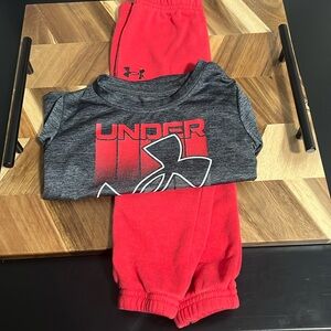 #UnderArmour #black #gray red #matching-set #18MO